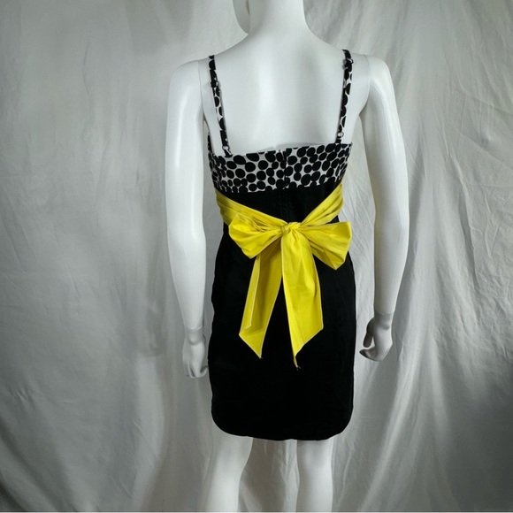 I.N. San Francisco Yellow Black Y2K Cummerbund Party Dress - Picture 4 of 10